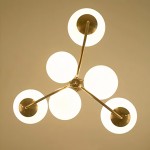 Vekton Vintage Glass Globe Gooseneck Chandelier