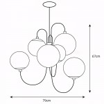 Vekton Vintage Glass Globe Gooseneck Chandelier