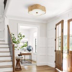 Zardo Coastal Boho Style Rattan Lamp Shade Flush Mount Ceiling Light