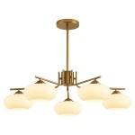 Kairox Mid Century Bauhaus Large Glass Globe Sputnik Chandelier