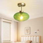 Lannister Coastal 2-Light Semi-Flush Mount Ceiling Light with Hand Woven Drum Shade for Bedroom