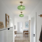 Jorik Natural Green Ribbed Glass Oval Ceiling Light