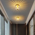 Rynik Mini Glass Sun Shape Full Copper Dual Purpose Flush Mount Light