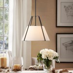 Zevran Farmhouse Metal Cone Fabric Pendant Light