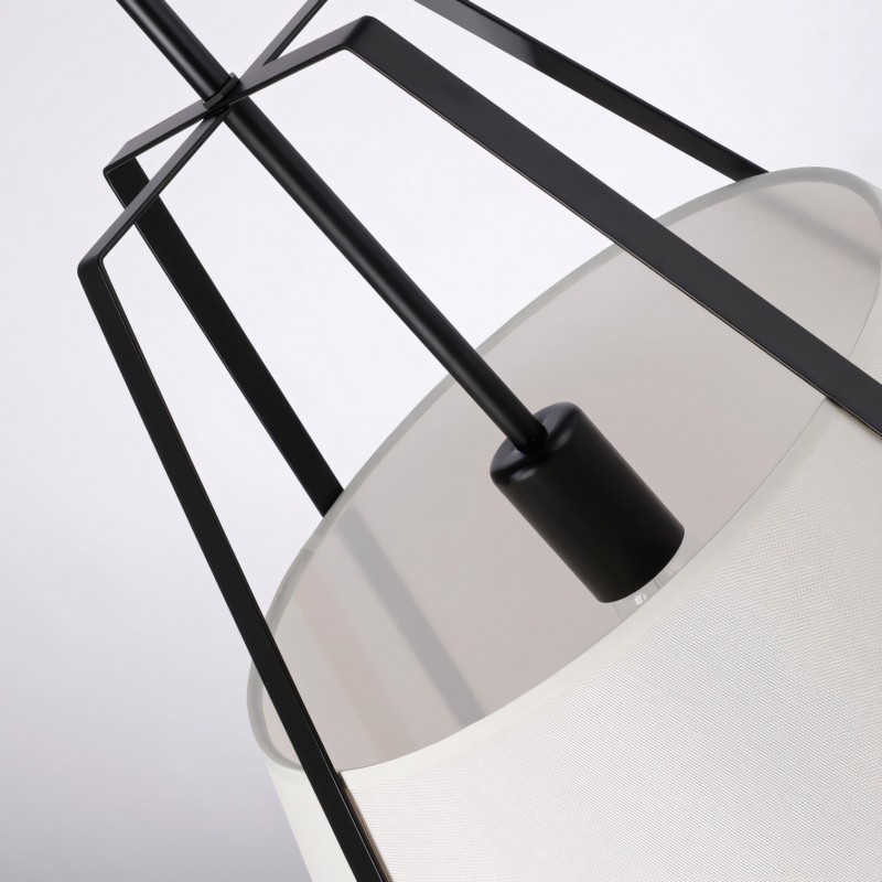 Zevran Farmhouse Metal Cone Fabric Pendant Light