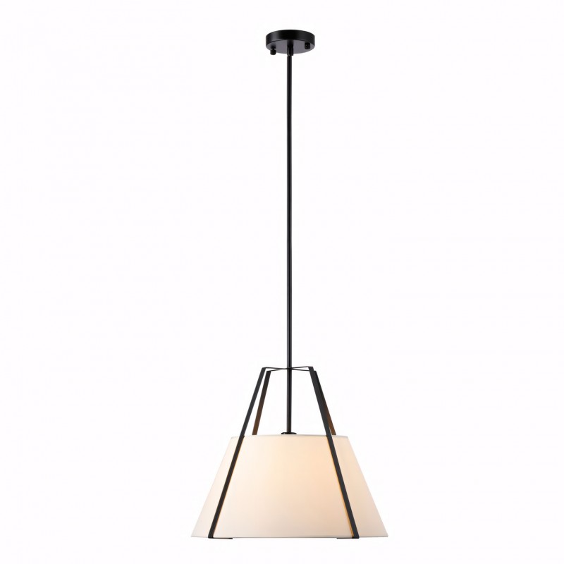 Zevran Farmhouse Metal Cone Fabric Pendant Light