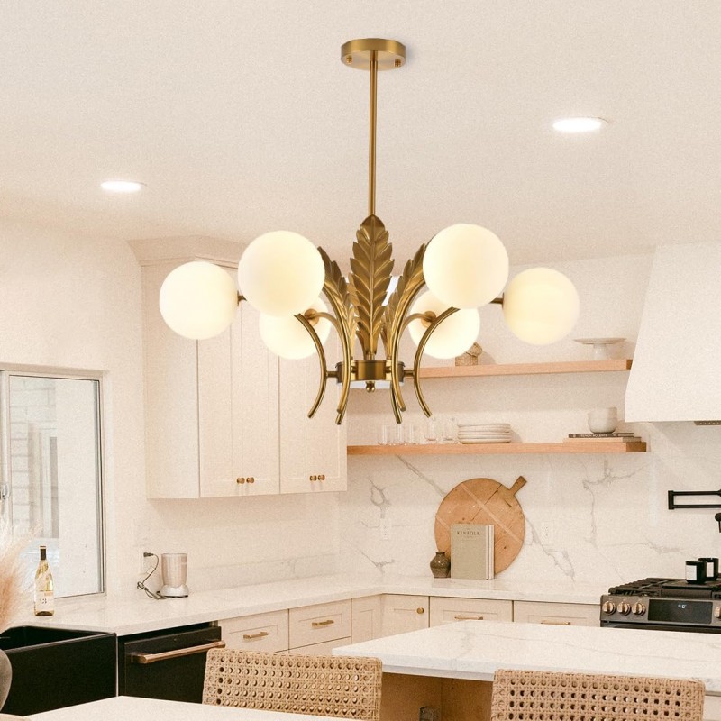 Zephyr Luxury 6-Lights Globe Glass Chandelier