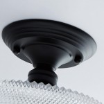 Zorath Small Black Metal Textured Glass Ceiling Light