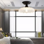Zorath Small Black Metal Textured Glass Ceiling Light