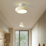 Rethen Light Luxury White Round Textured Ceramic Ceiling Light