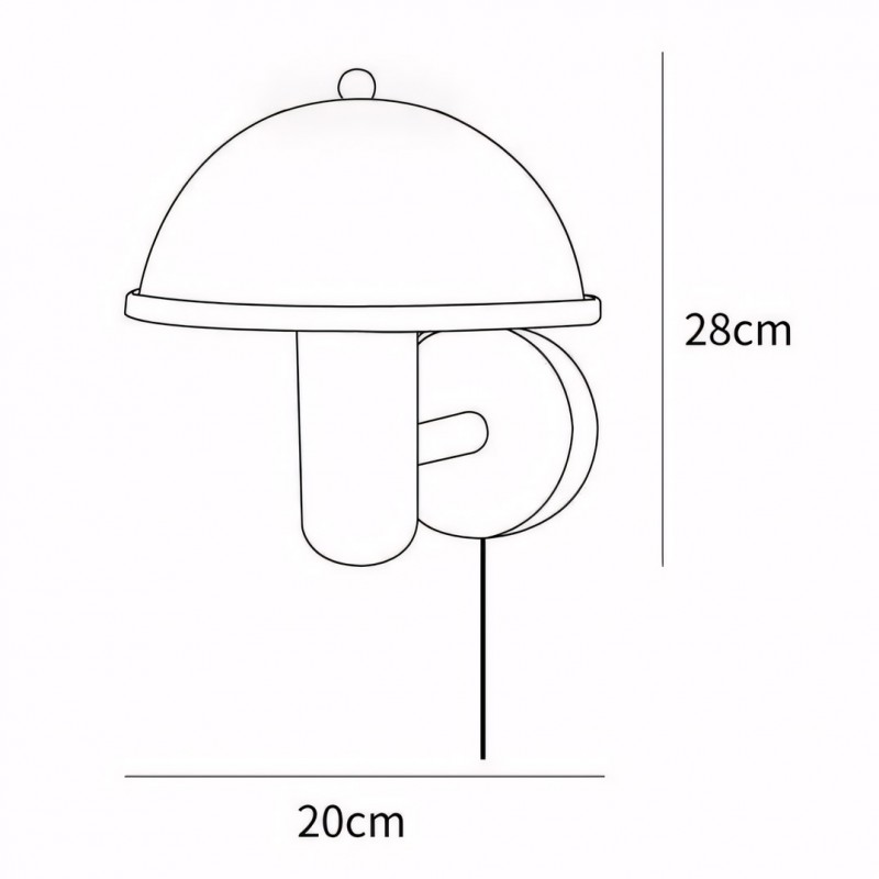Zera Wood Mushroom White Milk Shade Plug In Sconce