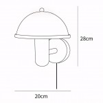 Zera Wood Mushroom White Milk Shade Plug In Sconce