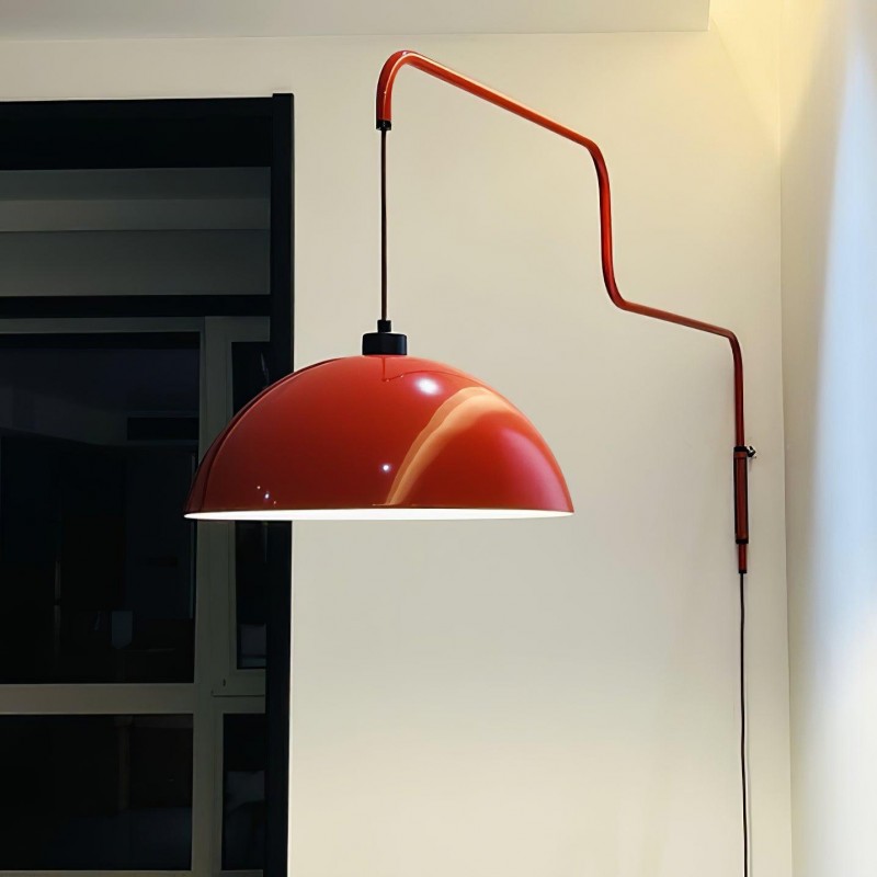 Thalys Minimalist Adjustable Swing Long Arm Dome Sconce