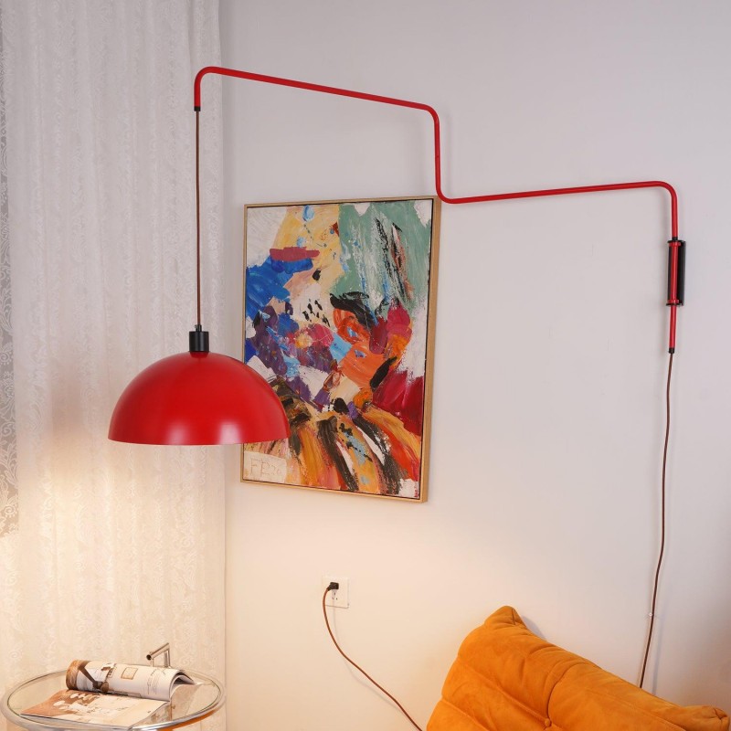 Thalys Minimalist Adjustable Swing Long Arm Dome Sconce