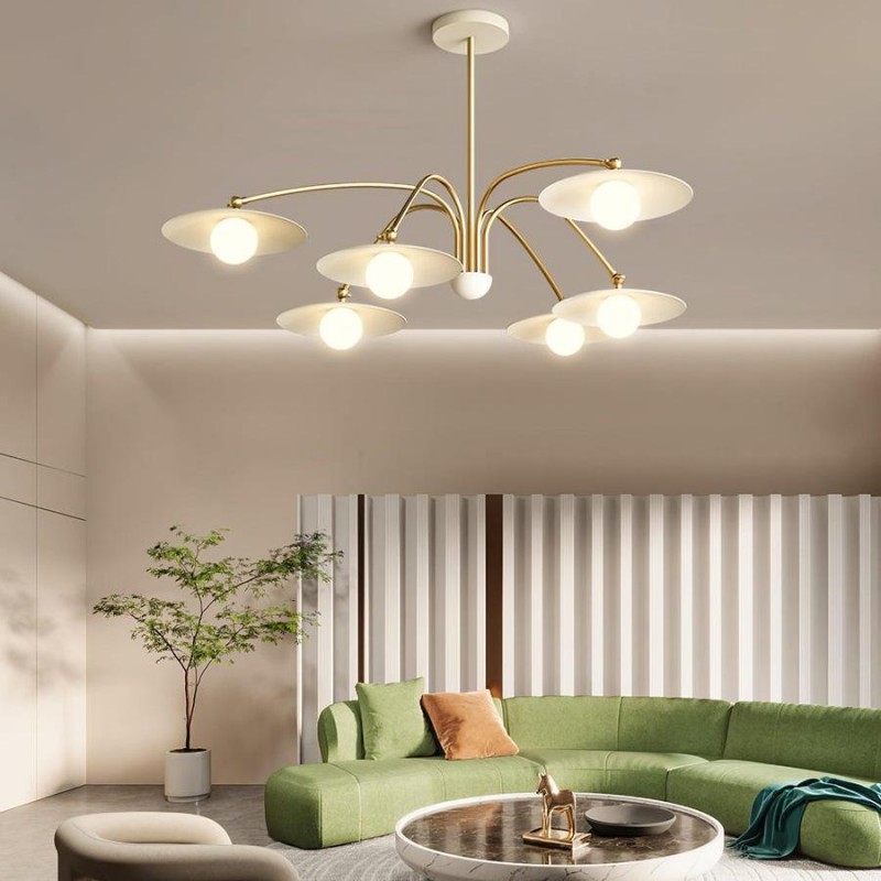 Xandros White Metal Champignon Chandelier
