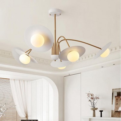 Xandros White Metal Champignon Chandelier