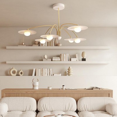 Xandros White Metal Champignon Chandelier