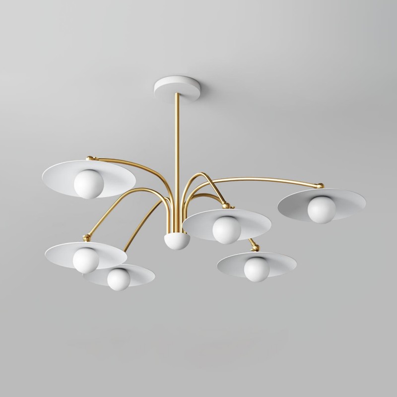 Xandros White Metal Champignon Chandelier