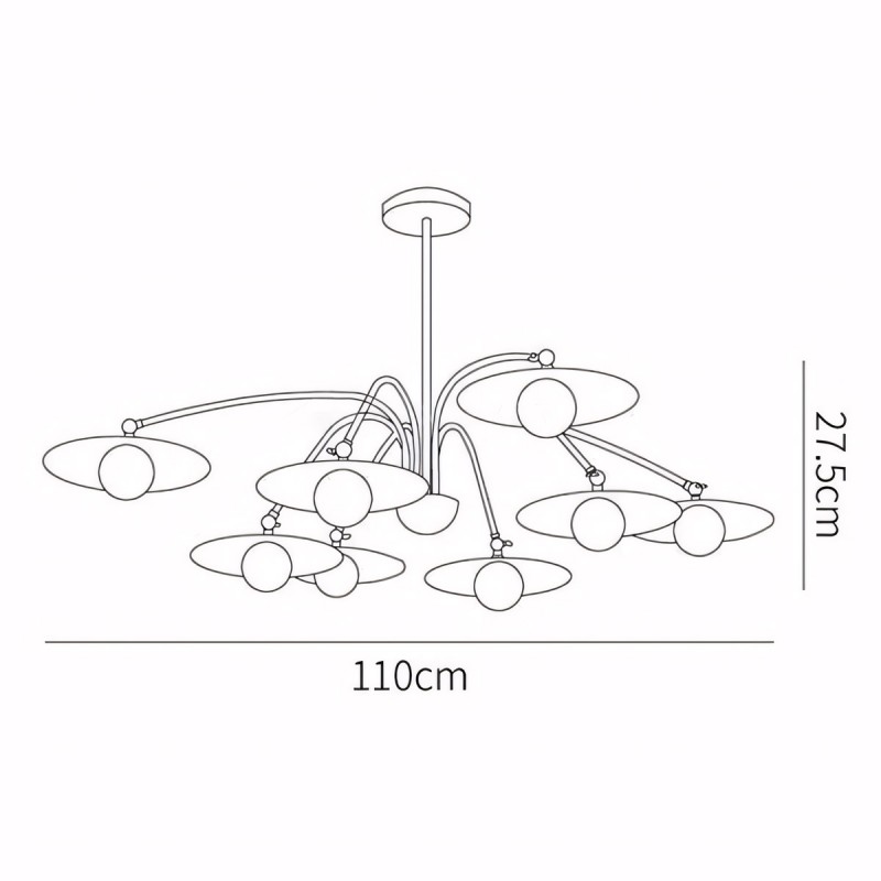 Xandros White Metal Champignon Chandelier