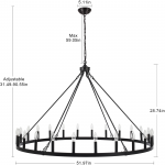 Raeth Farmhouse 24 Lights Wagon Wheel Candle Style Chandelier