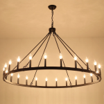Raeth Farmhouse 24 Lights Wagon Wheel Candle Style Chandelier