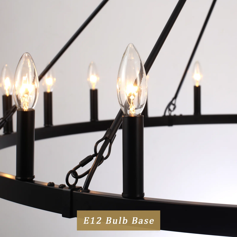 Raeth Farmhouse 24 Lights Wagon Wheel Candle Style Chandelier
