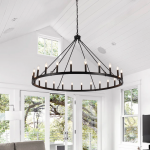 Raeth Farmhouse 24 Lights Wagon Wheel Candle Style Chandelier