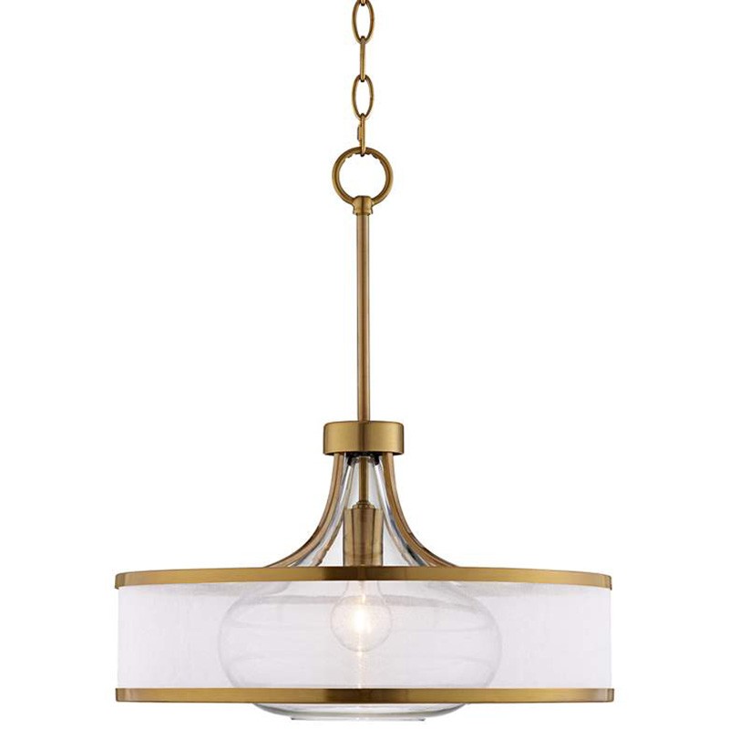 Myrith Antique Organza Glass Drum Shape Pendant Light