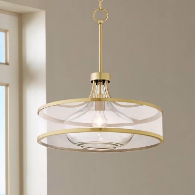 Myrith Antique Organza Glass Drum Shape Pendant Light