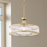 Myrith Antique Organza Glass Drum Shape Pendant Light
