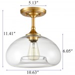 Thyran Farmhouse Small Globe Clear Glass Flush Mount Ceiling Light