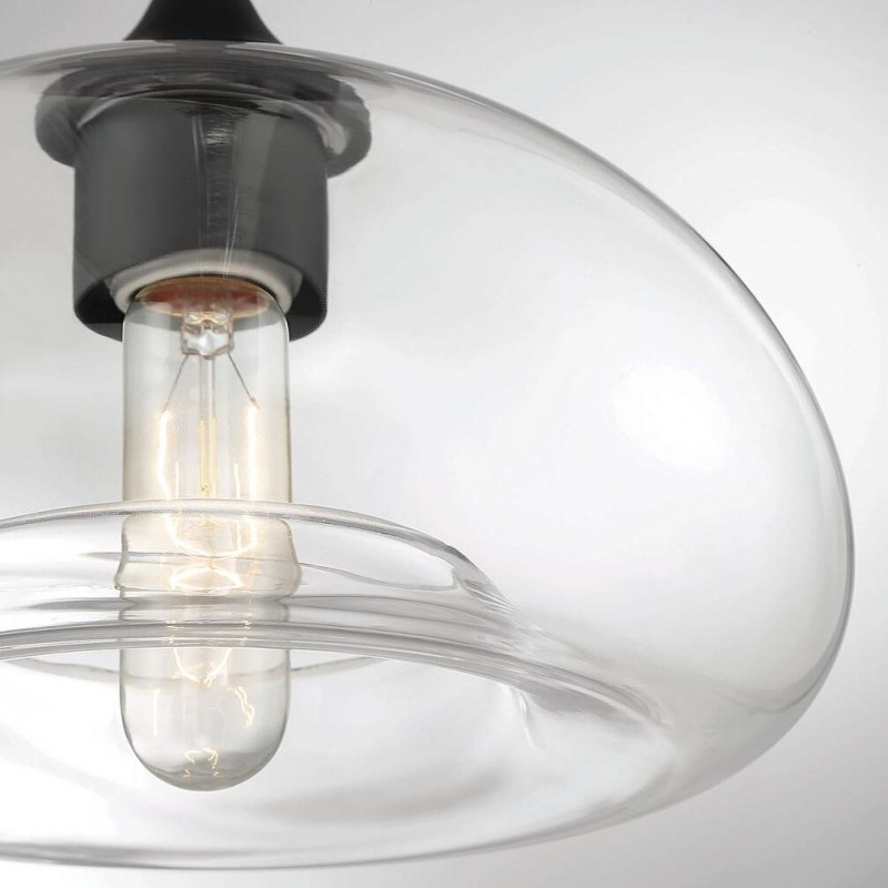Thyran Farmhouse Small Globe Clear Glass Flush Mount Ceiling Light