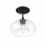 Thyran Farmhouse Small Globe Clear Glass Flush Mount Ceiling Light