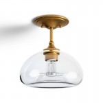 Prythos Cream Textured Glass Round Bauhaus Ceiling Light