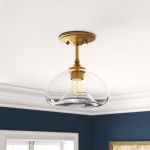 Thyran Farmhouse Small Globe Clear Glass Flush Mount Ceiling Light