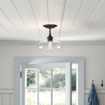 Thyran Farmhouse Small Globe Clear Glass Flush Mount Ceiling Light