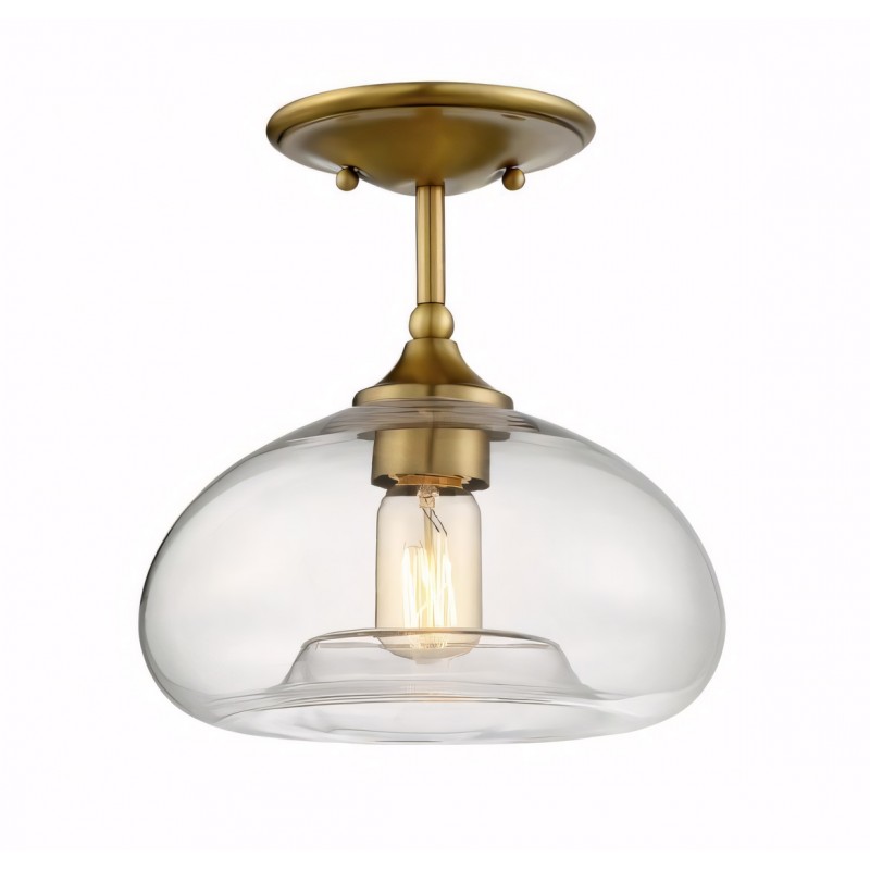 Thyran Farmhouse Small Globe Clear Glass Flush Mount Ceiling Light