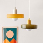 Xanadu Bauhaus Stained Glass Disc Pendant Light