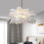 Caden Modern Nordic Ostrich Feather Chandelier