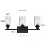 Lynor Classic Farmhouse Clear Glass Triple Sconce