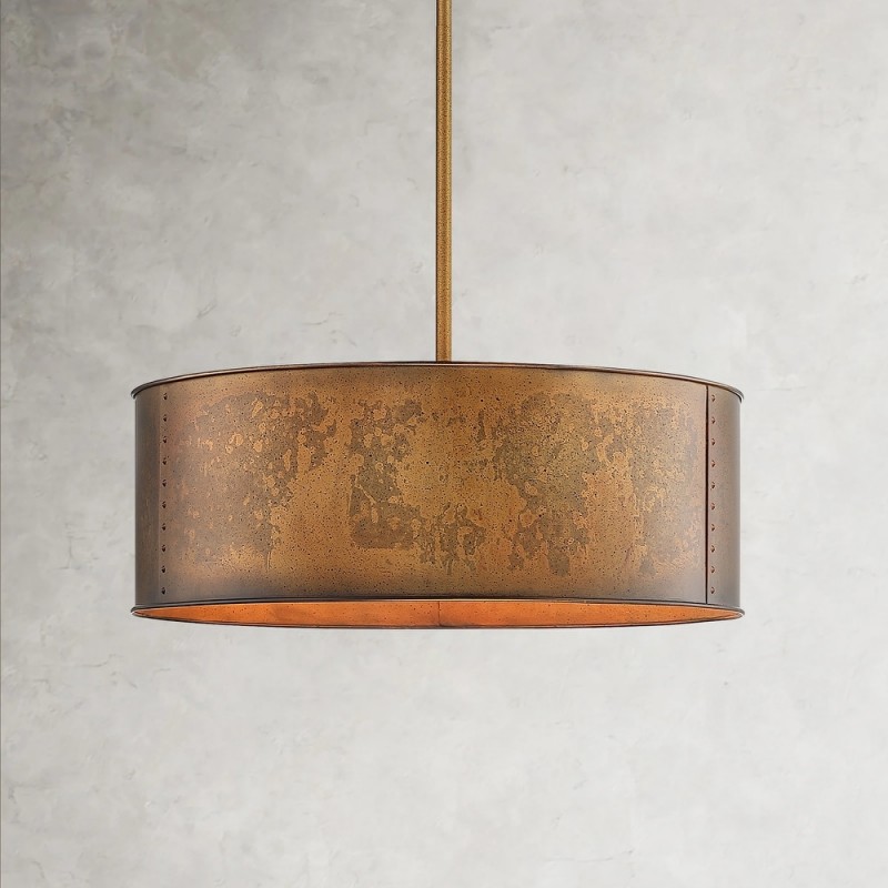 Zanthe 4 Light Vintage Industrial Iron Drum Chandelier