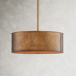 Zanthe 4 Light Vintage Industrial Iron Drum Chandelier