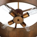 Zanthe 4 Light Vintage Industrial Iron Drum Chandelier