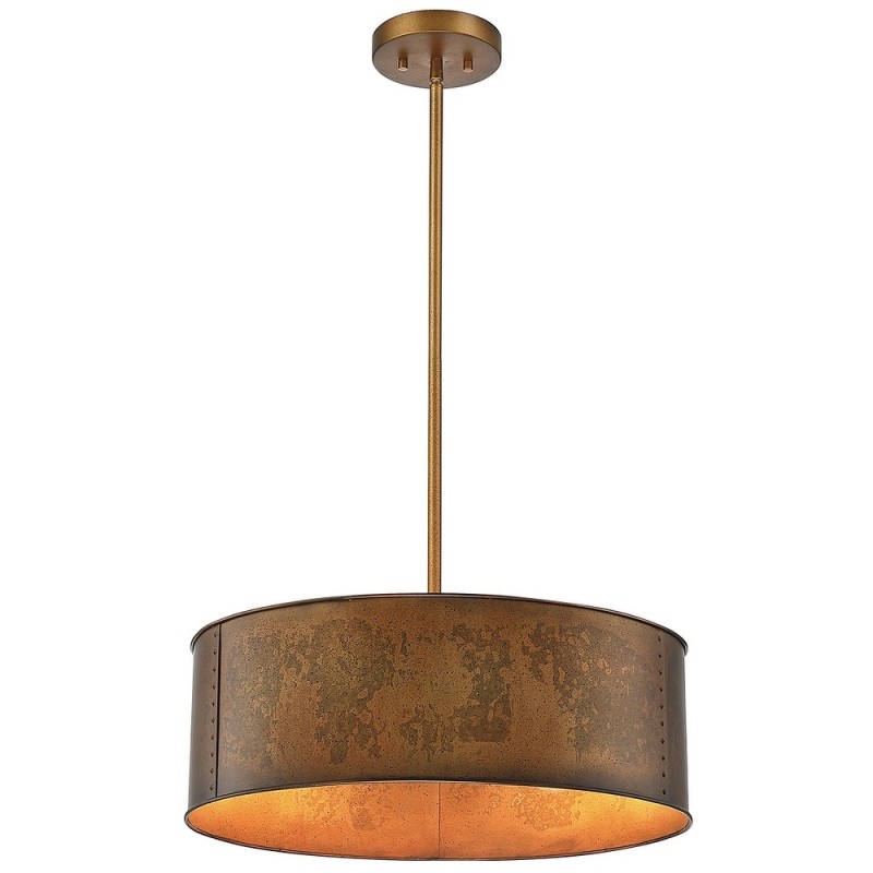Zanthe 4 Light Vintage Industrial Iron Drum Chandelier