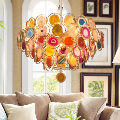 Gideon Slice Agate Tower Chandelier