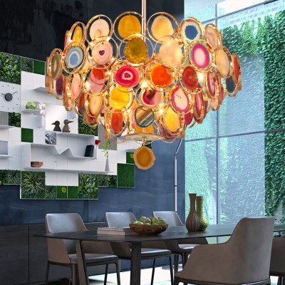 Gideon Slice Agate Tower Chandelier
