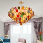 Gideon Slice Agate Tower Chandelier