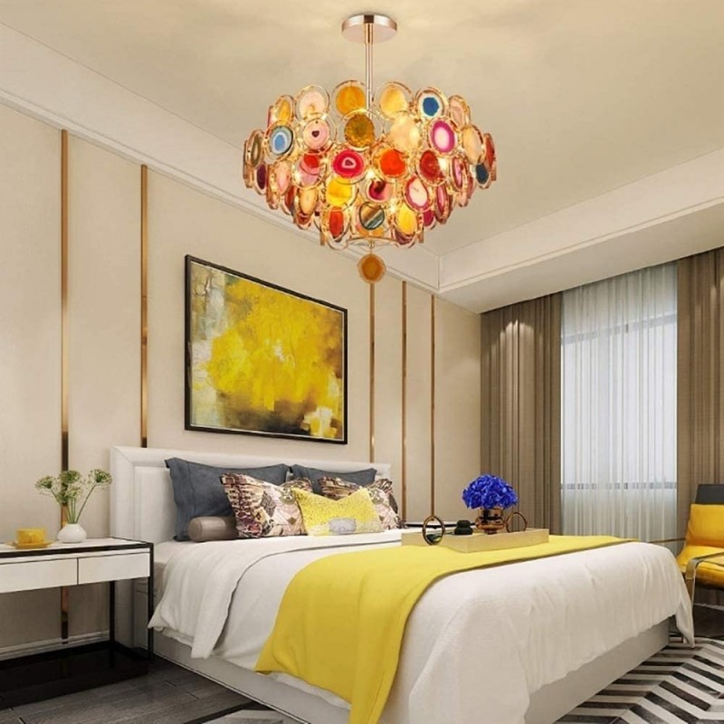 Gideon Slice Agate Tower Chandelier