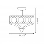 Parnika Luxury Carved Crystal Drum Semi Flush Chandelier