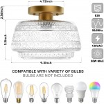 Ixionis Farmhouse Patterned Glass Semi Flush Mount Ceiling Light